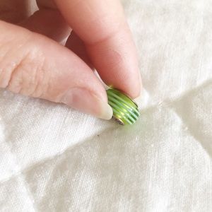 Green Stripe Pandora Bead
